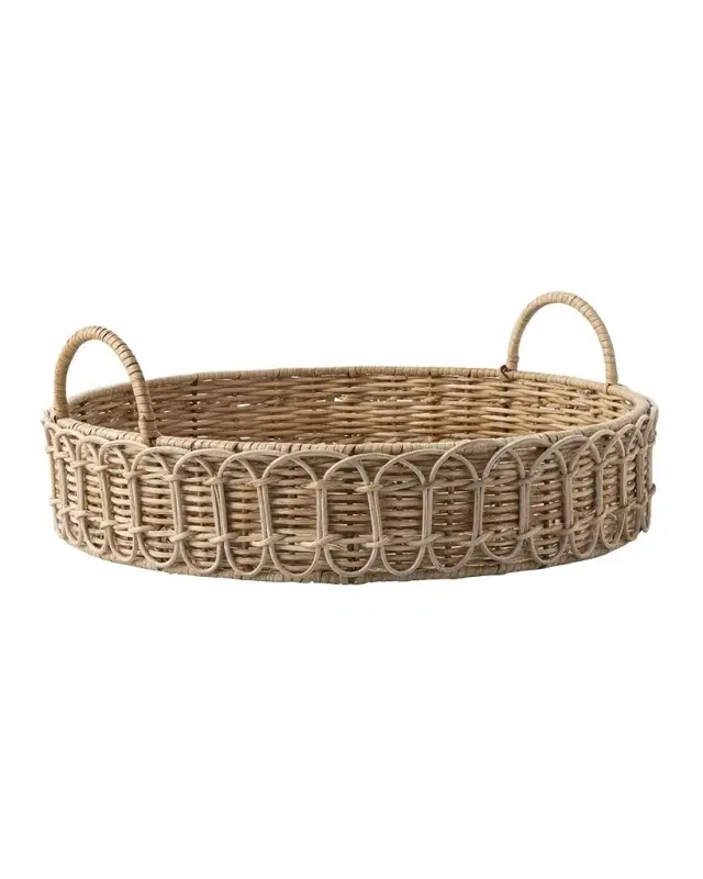 Juliska Provence Rattan 16" Circle Tray - Whitewash