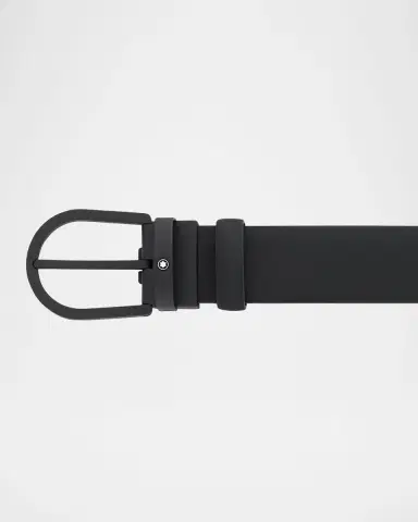 Montblanc Men 's Tonal Horseshoe Buckle Leather Belt | Thumbnail 2