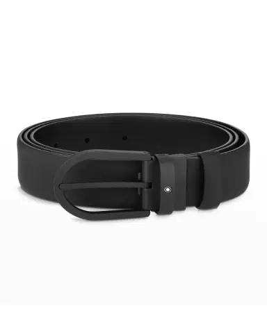Montblanc Men 's Tonal Horseshoe Buckle Leather Belt | Thumbnail 3