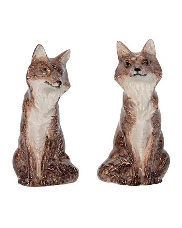 Juliska Clever Creatures Louis and Marie Fox Salt and Pepper Shakers