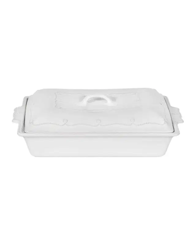 Juliska Berry & Thread Whitewash Lidded 13" Rectangular Baker, 3 Quarts