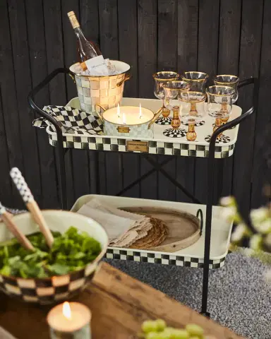 MacKenzie-Childs Courtly Check 2-Tier Kitchen Cart | Thumbnail 3 MacKenzie-Childs Courtly Check 2-Tier Kitchen Cart | Thumbnail 3