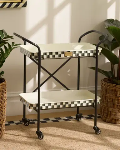MacKenzie-Childs Courtly Check 2-Tier Kitchen Cart | Thumbnail 1 MacKenzie-Childs Courtly Check 2-Tier Kitchen Cart | Thumbnail 1