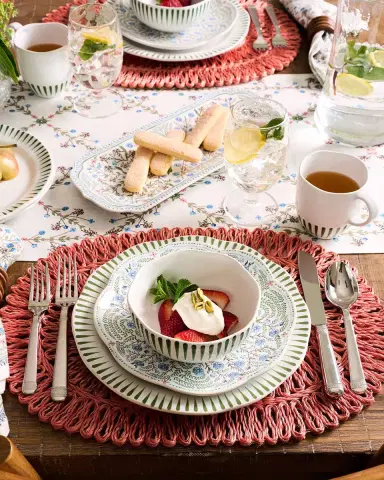 Juliska Sitio Stripe Basil 16-Piece Dinnerware Set | Thumbnail 2 Juliska Sitio Stripe Basil 16-Piece Dinnerware Set | Thumbnail 2