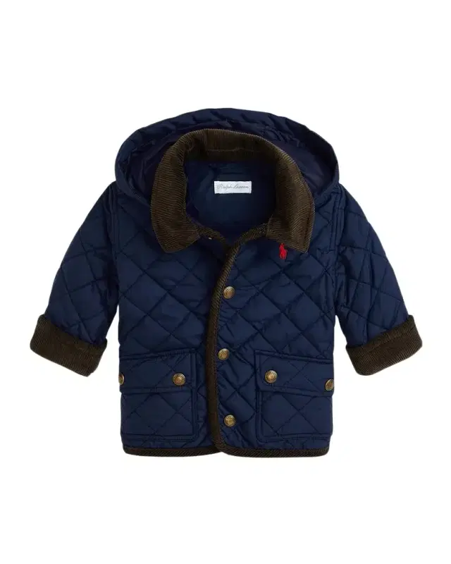 Polo Ralph Lauren Boy 's Matte Quilted Collared Jacket, Size 9M-24M