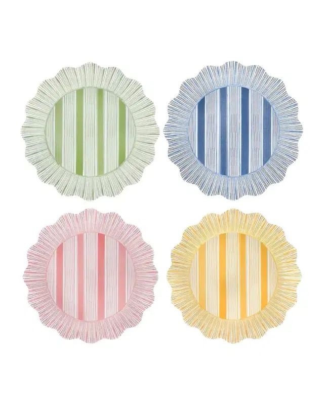Juliska Cabana Stripe Melamine Assorted Dinner Plates