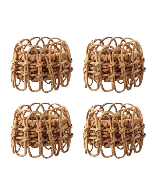 Juliska Provence Rattan Whitewash Napkin Rings, Set of 4