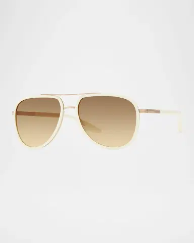BARTON PERREIRA Cani Titanium Aviator Sunglasses | Thumbnail 3