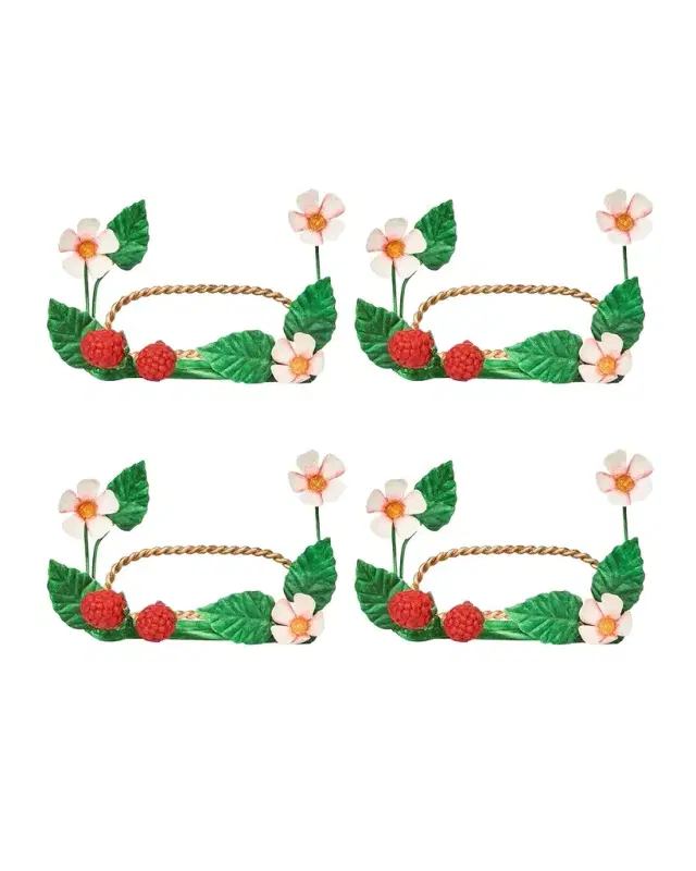 Juliska Meadow Walk Raspberries Place Card Holders, Set of 4