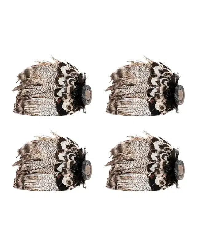 Juliska Feather Napkin Rings, Set of 4