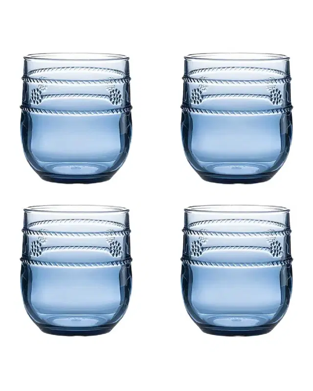 Juliska Isabella Acrylic Small Blue Tumblers, Set of 4