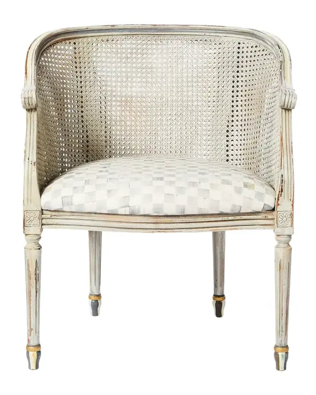 MacKenzie-Childs Sterling Check Perfetto Accent Chair