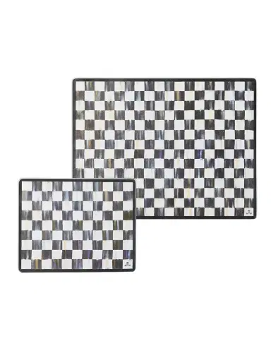 MacKenzie-Childs Courtly Check Glass Cutting Boards, Set of 2 | Thumbnail 1 MacKenzie-Childs Courtly Check Glass Cutting Boards, Set of 2 | Thumbnail 1
