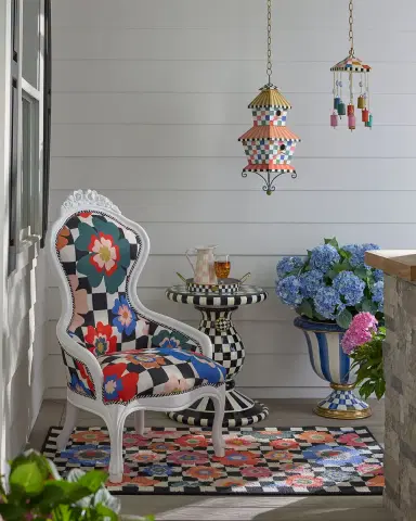 MacKenzie-Childs Outdoor Courtly Umbrella Stand Side Table | Thumbnail 2 MacKenzie-Childs Outdoor Courtly Umbrella Stand Side Table | Thumbnail 2