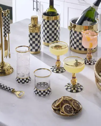 MacKenzie-Childs Courtly Check 3260 Gold Wine Cooler | Thumbnail 2