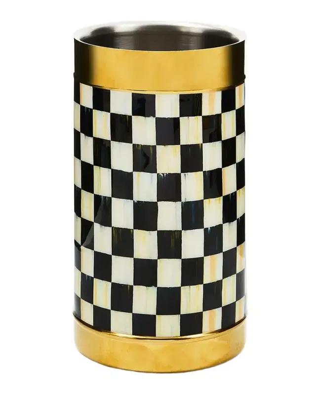 MacKenzie-Childs Courtly Check 3260 Gold Wine Cooler