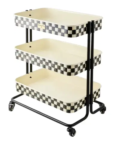 MacKenzie-Childs Courtly Check 3-Tier Kitchen Cart | Thumbnail 1 MacKenzie-Childs Courtly Check 3-Tier Kitchen Cart | Thumbnail 1