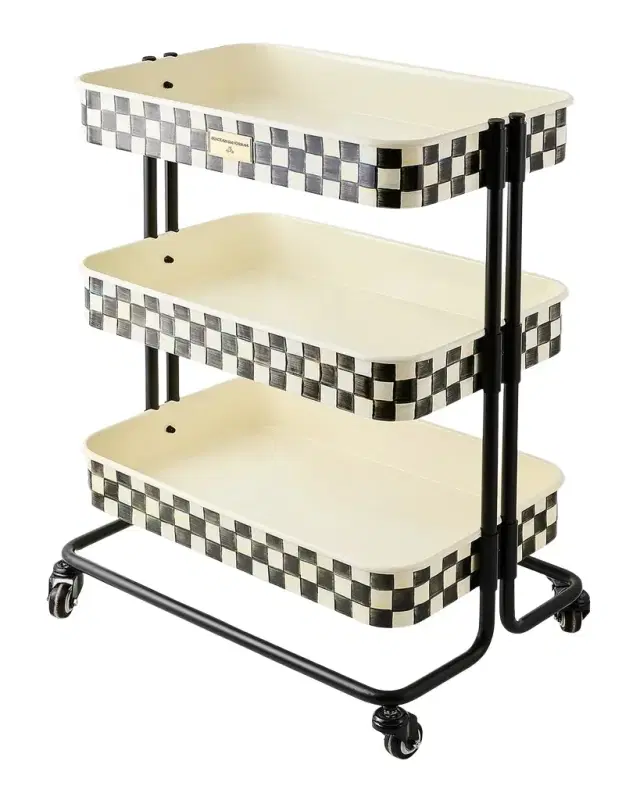 MacKenzie-Childs Courtly Check 3-Tier Kitchen Cart