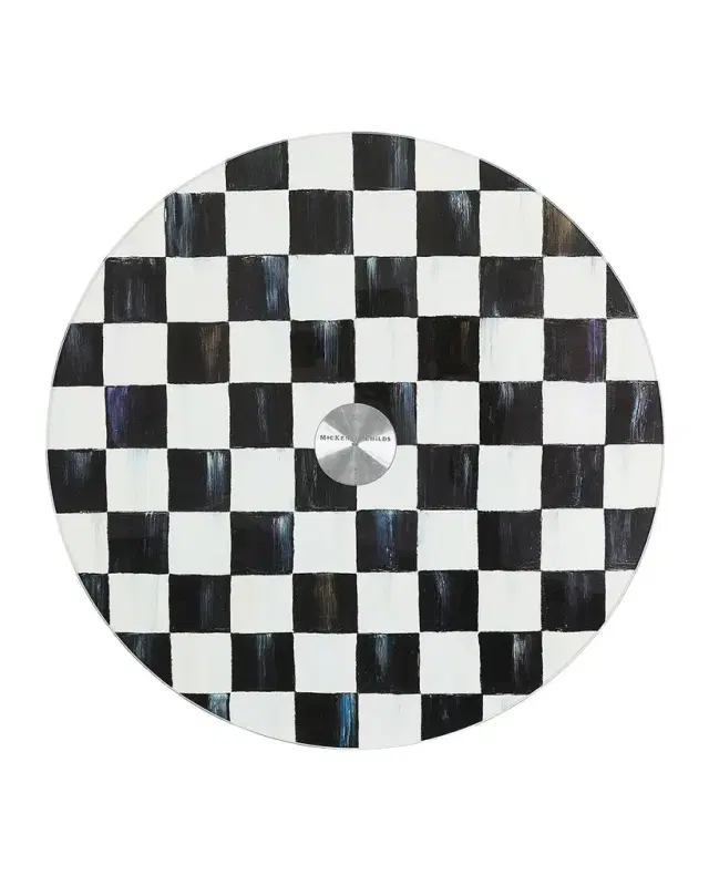 MacKenzie-Childs Courtly Check Glass Lazy Susan