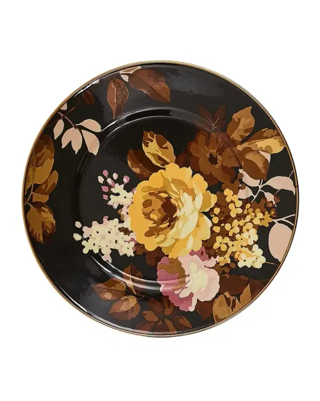 MacKenzie-Childs Wild Rose Mocha Salad Plate