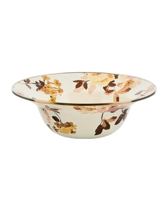 MacKenzie-Childs Wild Rose White Serving Bowl