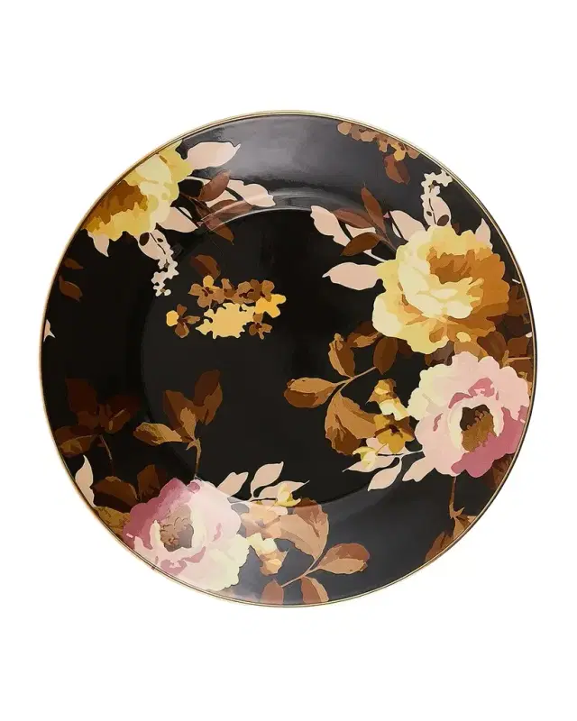 MacKenzie-Childs Wild Rose Mocha Dinner Plate