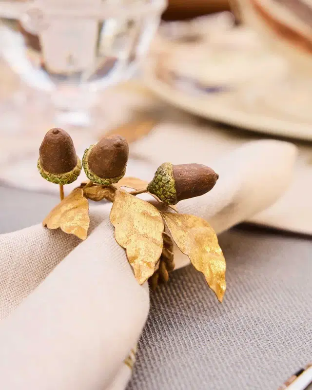 Juliska Forest Walk Acorn Napkin Rings, Set of 4