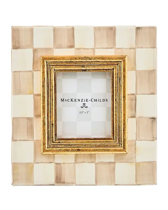 MacKenzie-Childs Mocha Check 2.5" x 3" Picture Frame