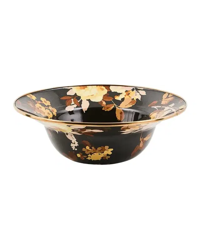 MacKenzie-Childs Wild Rose Mocha Serving Bowl