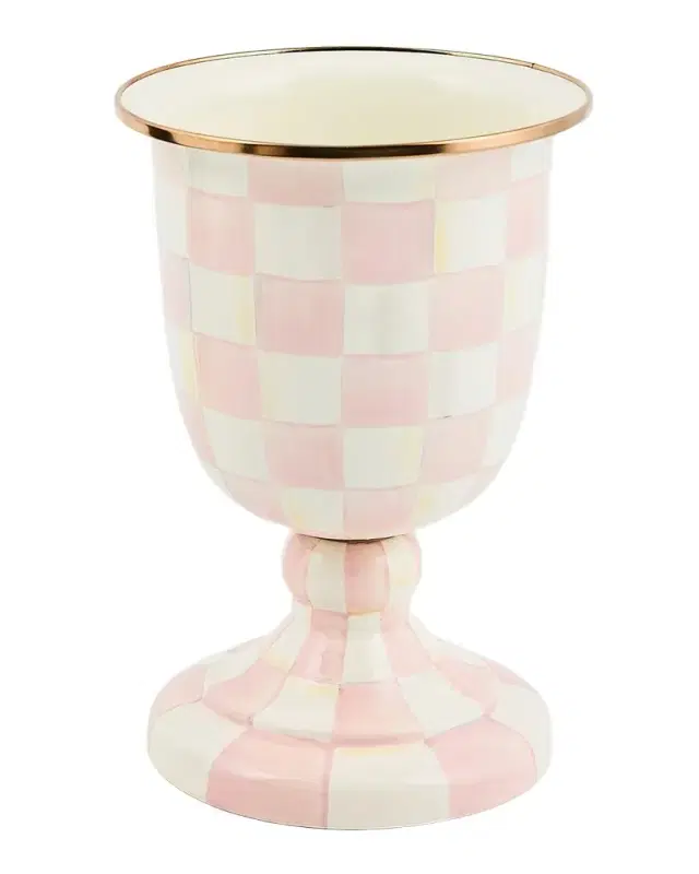MacKenzie-Childs Rosy Check Pedestal Vase