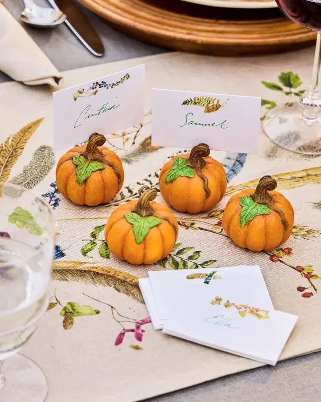 Juliska Forest Walk Pumpkin Place Card Holders, Set of 4