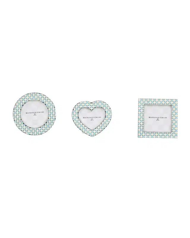 MacKenzie-Childs Celebrate Baby Blue Assorted Frames, Set of 3