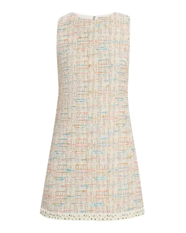 ALICE + OLIVIA Clyde Tweed A-Line Shift Dress