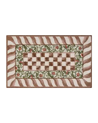 MacKenzie-Childs Mocha Check Rug, 3 ' x 5 ' | Thumbnail 1
