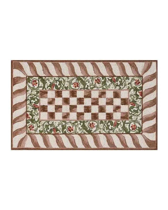 MacKenzie-Childs Mocha Check Rug, 3 ' x 5 '