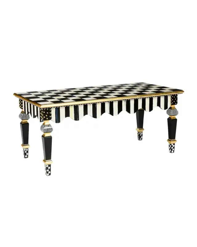 MacKenzie-Childs Courtly Check & Stripe Coffee Table