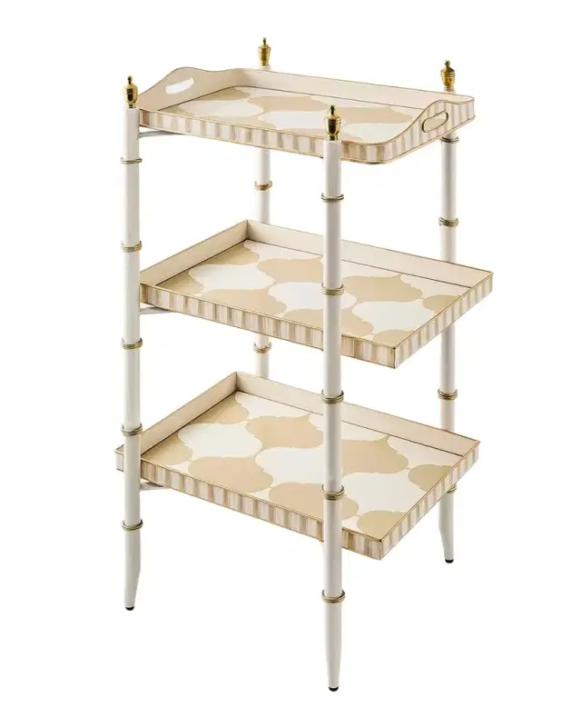 MacKenzie-Childs Mocha 3-Tier Tray Table