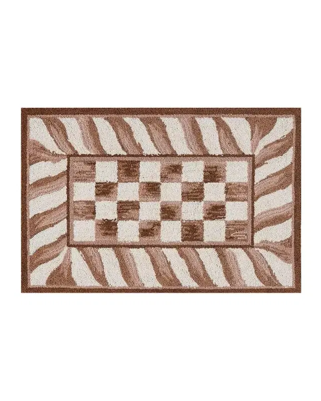 MacKenzie-Childs Mocha Check Rug, 2 ' x 3 '
