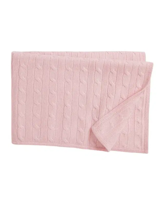 Polo Ralph Lauren Girl 's Cashmere Cable-Knit Baby Blanket