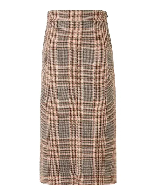 Akris punto Check Wool A-Line Midi Skirt