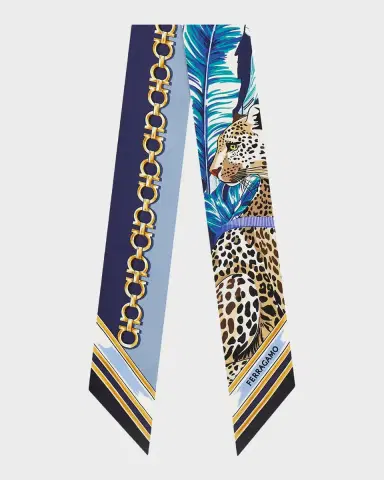 Ferragamo Felini Print Silk Mini Bandeau Scarf | Thumbnail 2 Ferragamo Felini Print Silk Mini Bandeau Scarf | Thumbnail 2