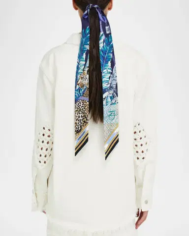 Ferragamo Felini Print Silk Mini Bandeau Scarf | Thumbnail 3 Ferragamo Felini Print Silk Mini Bandeau Scarf | Thumbnail 3