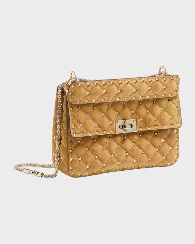 Valentino Garavani Quilted Rockstud Suede Shoulder Bag | Thumbnail 2 Valentino Garavani Quilted Rockstud Suede Shoulder Bag | Thumbnail 2