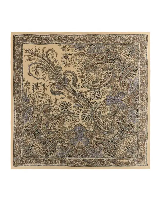 Ralph Lauren Collection Paisley Crepe de Chine Square Scarf