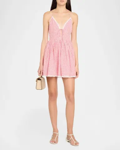LoveShackFancy Khloe Gingham Cotton Minidress | Thumbnail 2