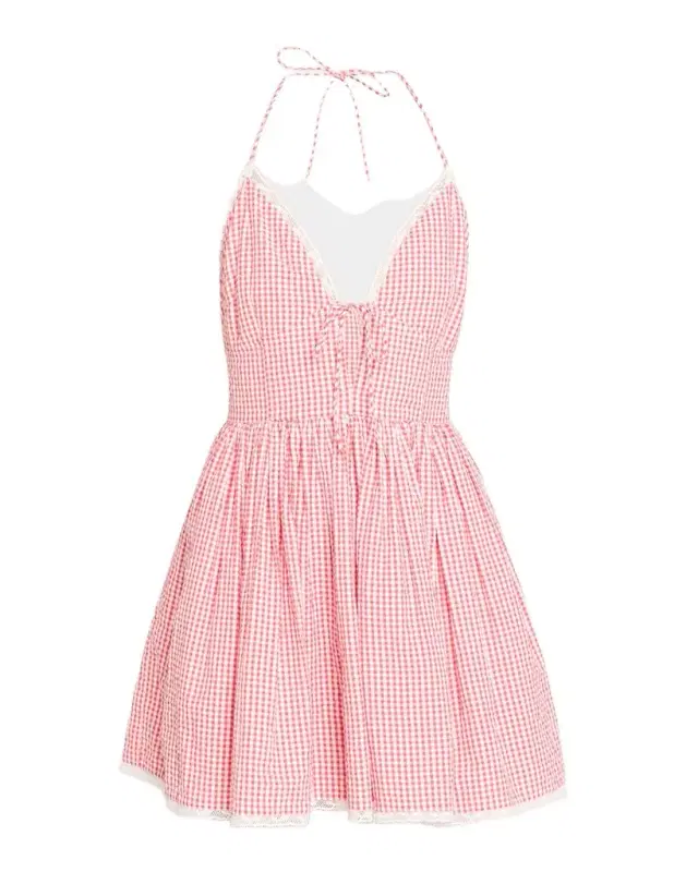 LoveShackFancy Khloe Gingham Cotton Minidress