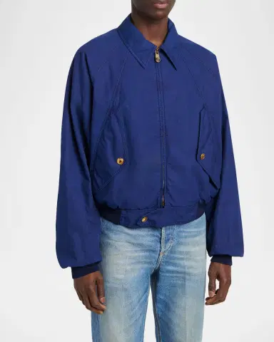 Versace Men's Overdyed Medusa Cotton Gabardine Jacket | Thumbnail 4