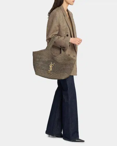 Saint Laurent Icare Medium Crochet Raffia Tote Bag | Thumbnail 6 Saint Laurent Icare Medium Crochet Raffia Tote Bag | Thumbnail 6