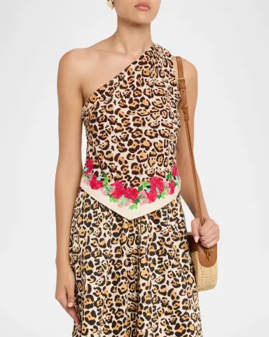 Saloni Madeline Printed One-Shoulder Top | Thumbnail 4 Saloni Madeline Printed One-Shoulder Top | Thumbnail 4