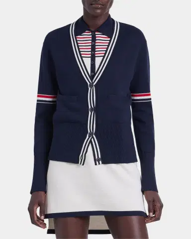Thom Browne Sailboat Jacquard Cotton Cardigan | Thumbnail 4